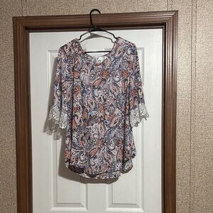 Pink Flutter Sleeve Ruffled Blouse